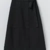 Apron Wrap Cotton Canvas Skirt
