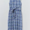 Block Print Patchwork Stripe Dress