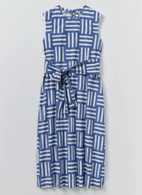 Block Print Patchwork Stripe Dress