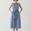 Block Print Patchwork Stripe Dress