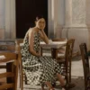 Block Print Warp Check Sleeveless Dress