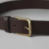 Brass Buckle Leather Belt
