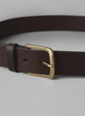 Brass Buckle Leather Belt