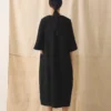 Button Front Crinkle Cotton Dress