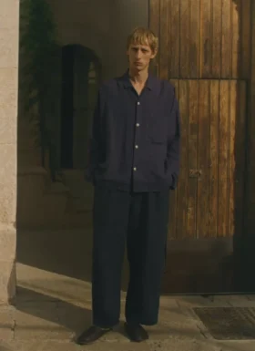 Camp Collar Garment Dyed Linen Shirt