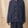Camp Collar Garment Dyed Linen Shirt