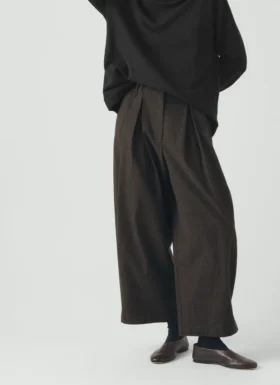Carys Check Cotton Wool Wide Leg Pants