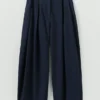 Carys Cotton Linen Canvas Wide Leg Pants