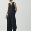 Carys Cotton Linen Canvas Wide Leg Pants