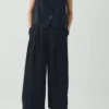 Carys Cotton Linen Canvas Wide Leg Pants
