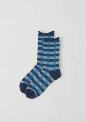 Check Cotton Cashmere Socks