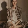 Gingham Linen Cotton Patch Pocket Pants