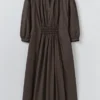 Contrast Smocked Cotton Dress