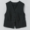 Cotton Linen Canvas Waistcoat Top