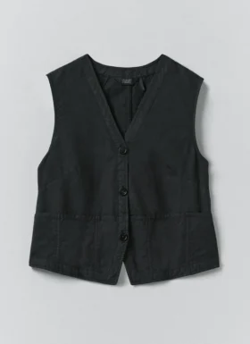 Cotton Linen Canvas Waistcoat Top