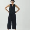 Cotton Linen Canvas Waistcoat Top