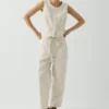 Cotton Twill Belted Pants