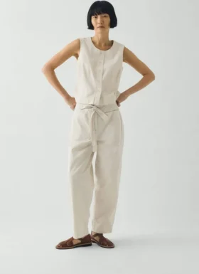 Cotton Twill Belted Pants