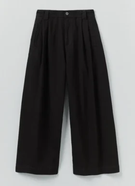 Denim Pleat Front Pants