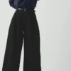 Denim Pleat Front Pants