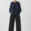 Denim Pleat Front Pants