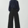 Denim Pleat Front Pants