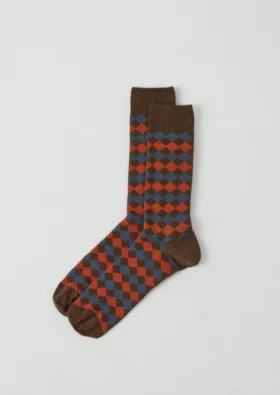 Diamond Jacquard Wool Socks