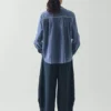 Embroidered Cotton Linen Chambray Shirt