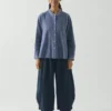 Embroidered Cotton Linen Chambray Shirt