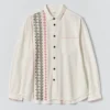 Embroidered Cross Stitch Cotton Shirt