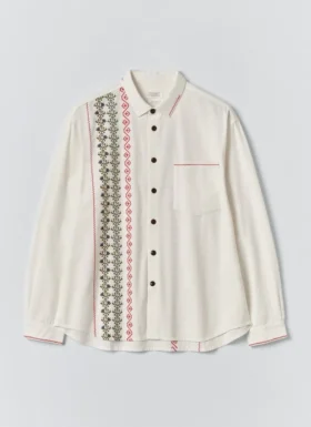 Embroidered Cross Stitch Cotton Shirt