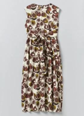 Fig Print Cotton Poplin Dress