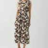 Fig Print Cotton Poplin Dress