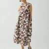Fig Print Cotton Poplin Dress