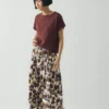 Fig Print Cotton Poplin Skirt