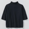 Fine Wool Cashmere Half Sleeve Sweater