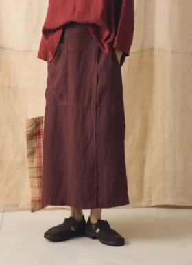 Garment Dyed Linen Apron Skirt