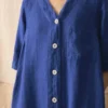 Garment Dyed Linen Button Front Dress