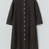 Garment Dyed Linen Button Shirt Dress