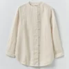 Garment Dyed Linen Chef Shirt