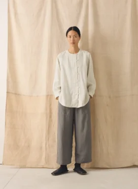 Garment Dyed Linen Chef Shirt