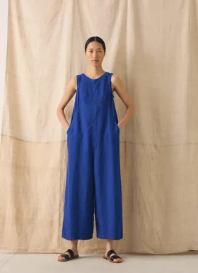 Garment Dyed Linen Scoop Back Jumpsuit