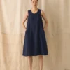 Garment Dyed Linen Shift Dress