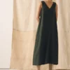 Garment Dyed Linen Sleeveless Dress