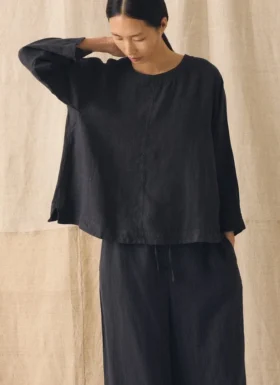 Garment Dyed Linen Top