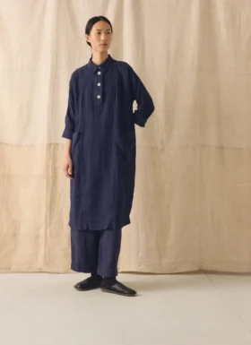 Garment Dyed Linen Tunic Dress
