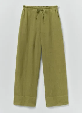 Garment Dyed Linen Wide Leg Pants