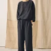 Garment Dyed Linen Wide Leg Pants