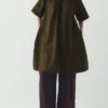 Gathered Cotton Twill Dress