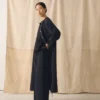 Gathered Crinkle Cotton Gauze Dress